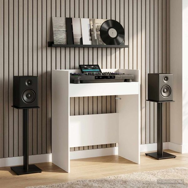 vidaXL DJ stôl Biela 82 x 45 x 102 cm Kompozitné drevo