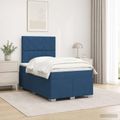 vidaXL Posteľ boxspring s matracom Modrá 120 x 190 cm Látka