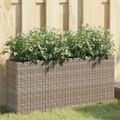 vidaXL Záhradné kvetináče 2 nádoby 2 ks sivé 90x20x40 cm polyratan