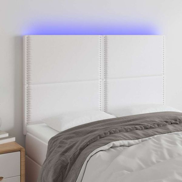 VidaXL Čelo postele biele 144x5x118/128 cm umelá koža