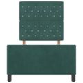 vidaXL Posteľ s pružinovým rámom Tmavozelená 100 x 200 cm Zamat