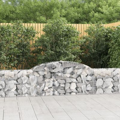 vidaXL Oblúkový gabionový kôš 8 ks 300x30x60/80 cm pozinkované železo