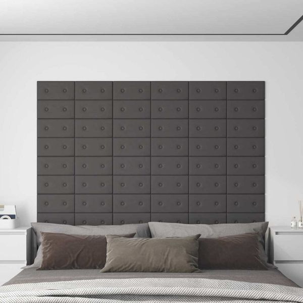 vidaXL Nástenný čelník 12 pcs Biely 30 x 15 cm Umelá koža