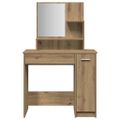 vidaXL toaletný stolík so zrkadlom Artisan Dub 86,5x35x136 cm