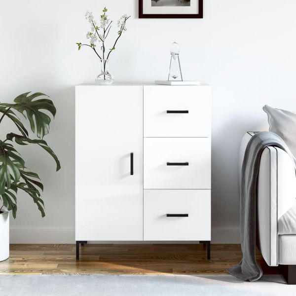 vidaXL Komoda lesklá biela 69,5x34x90 cm spracované drevo