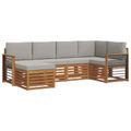 vidaXL Záhradná súprava gaučov 6 ks Prírodná a svetlosivá Polyester