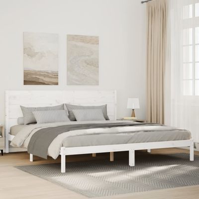 vidaXL Extra dlhá posteľ bez matraca biela 180x210 cm masívne drevo