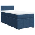 vidaXL Posteľný rám boxsping s matracom modrý 80x200 cm látka