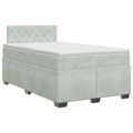 vidaXL Posteľ boxspring s matracom Svetlosivá 120 x 200 cm Zamat