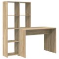 vidaXL Stôl s poličkou Sonoma dub 138,5 x 55 x 143 cm Kompozitné drevo