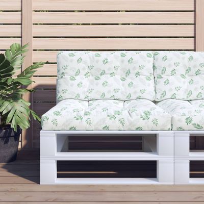 vidaXL Poduška na paletovú pohovku vzor listov 70x40x12 cm látka