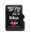 GoodRam memory card IRDM 64GB microSD UHS-I U3 V30 with adapter