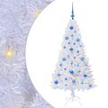 vidaXL Umelý vianočný stromček Biela 150 cm PVC a oceľ