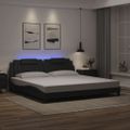 vidaXL Rám postele Viana s LED bez matraca čierny 200x200 cm