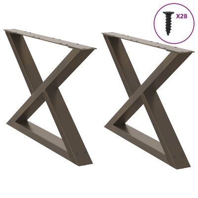 vidaXL Nohy konferenčného stolíka 2 ks, prírodná oceľ 70 x (42-43,3) cm, oceľ