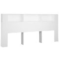 vidaXL Čelo postele so skrinkou biele 220x18,5x104,5 cm