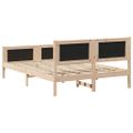 vidaXL Rám postele Čierna 150 x 200 cm Masívne borovicové drevo