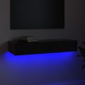 vidaXL TV skrinka s LED svetlami lesklá čierna 90x35x15,5 cm