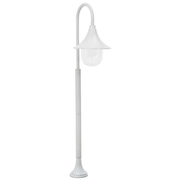 vidaXL Záhradná stĺpová lampa E27 120 cm hliníková biela
