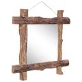 vidaXL Zrkadlo z polienok, prírodné 70x70 cm,recyklované tíkové drevo