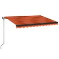 vidaXL Automatická markíza s LED a senzorom vetra 350x250 cm oranžová/hnedá
