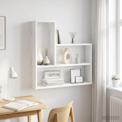 vidaXL Stenná polica Biela 60 x 11 x 60 cm Kompozitné drevo