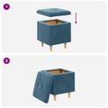 vidaXL Ottoman s Úložným Priestorom Modrá 40 x 40 x 45 cm Zamat
