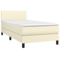 vidaXL Boxspring posteľ s matracom krémová 100x200 cm umelá koža