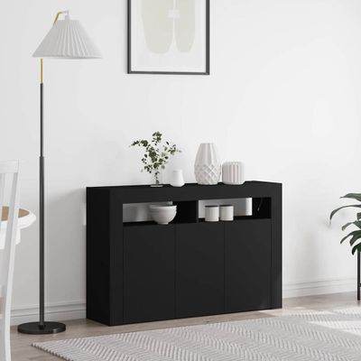 vidaXL Servírovacia skriňa Čierna 116 x 30 x 75 cm Kompozitné drevo