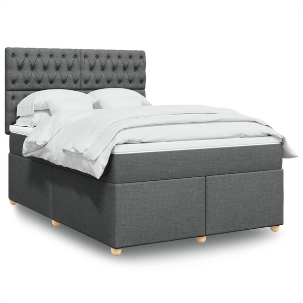 vidaXL Boxspring posteľ s matracom tmavosivá 160x200 cm látka