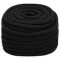 vidaXL Pracovné lano čierne 25 mm 25 m polyester