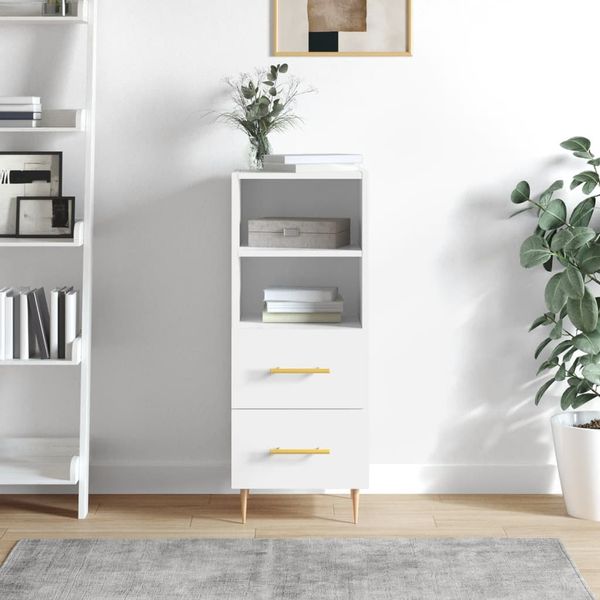 vidaXL Komoda lesklá biela 34,5x34x90 cm spracované drevo