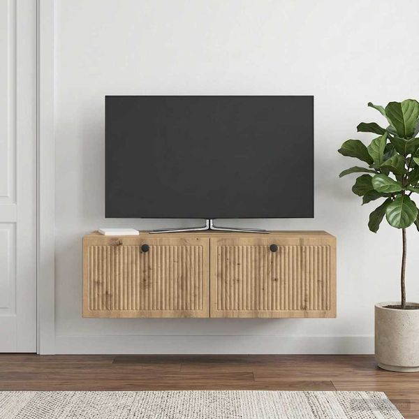 vidaXL Nástenná TV skrinka Nástenný Dub artisan 98 x 41 x 30 cm
