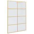 vidaXL Stena walk-in sprchy Zlatá 140 x 195 cm tvrdené sklo