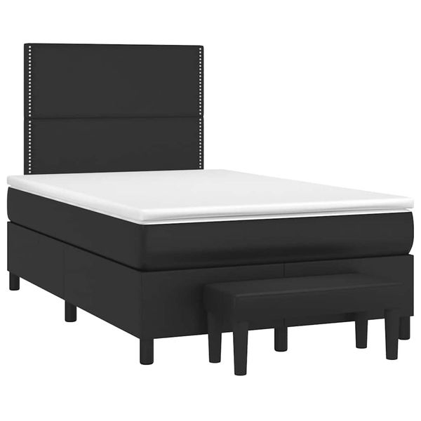 vidaXL Boxspring posteľ s matracom čierna 120x190 cm umelá koža