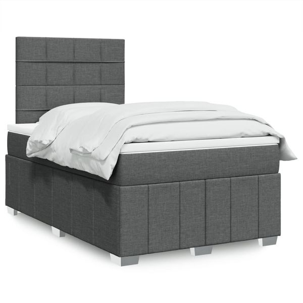 vidaXL Boxspring posteľ s matracom tmavosivý 120x200 cm látka