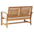 vidaXL lavička Hnedá a smotanová 110 x 66 x 76 cm Husté teakové drevo