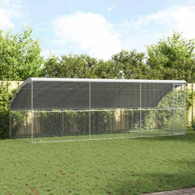 vidaXL Klietka pre sliepky 3 pcs Strieborná 600 x 200 x 200 cm