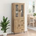 vidaXL Highboard 2 ks Remeselný dub 69,5 x 34 x 180 cm