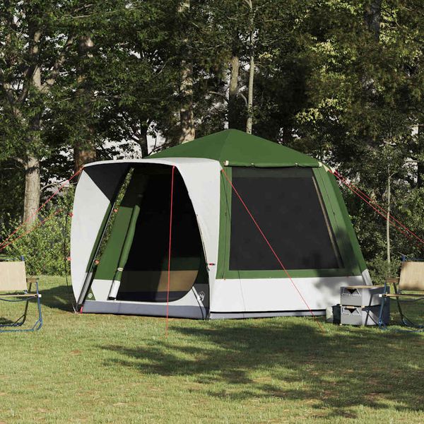 vidaXL Kempingový stan Chata Zelená 420 x 420 x 227 cm Polyester