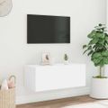 vidaXL TV nástenná skrinka s LED svetlami biela 80x35x31 cm