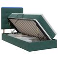 vidaXL LED úložná posteľ s matracom Tmavozelená 100 x 200 cm Zamat