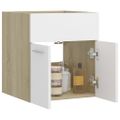 vidaXL Skrinka pod umývadlo biela+sonoma 41x38,5x46cm kompozitné drevo