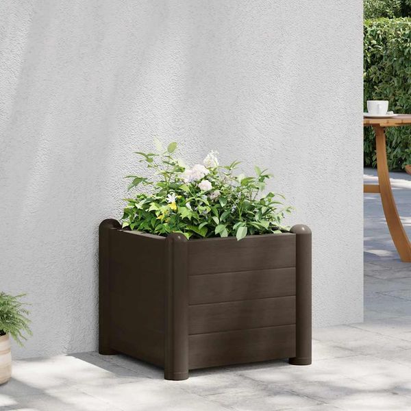 vidaXL Vyvýšený záhradný záhon z PP mokka 43x43x35 cm