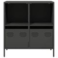 vidaXL Komoda čierna 68x39x73,5 cm oceľ valcovaná za studena