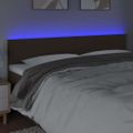 vidaXL Čelo postele s LED tmavohendé 200x5x78/88 cm látka