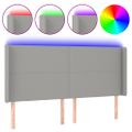 vidaXL Čelo postele s LED bledosivé 183x16x118/128 cm látka