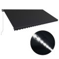 vidaXL Ručne zaťahovacia markíza s LED antracitová 600x300 cm