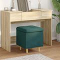 vidaXL Ottoman s Úložným Priestorom Tmavozelená 40 x 40 x 45 cm látka