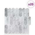 vidaXL Dlaždica s perím 20 ks Šedý mramor 30 x 30 cm Polyuretán a PET